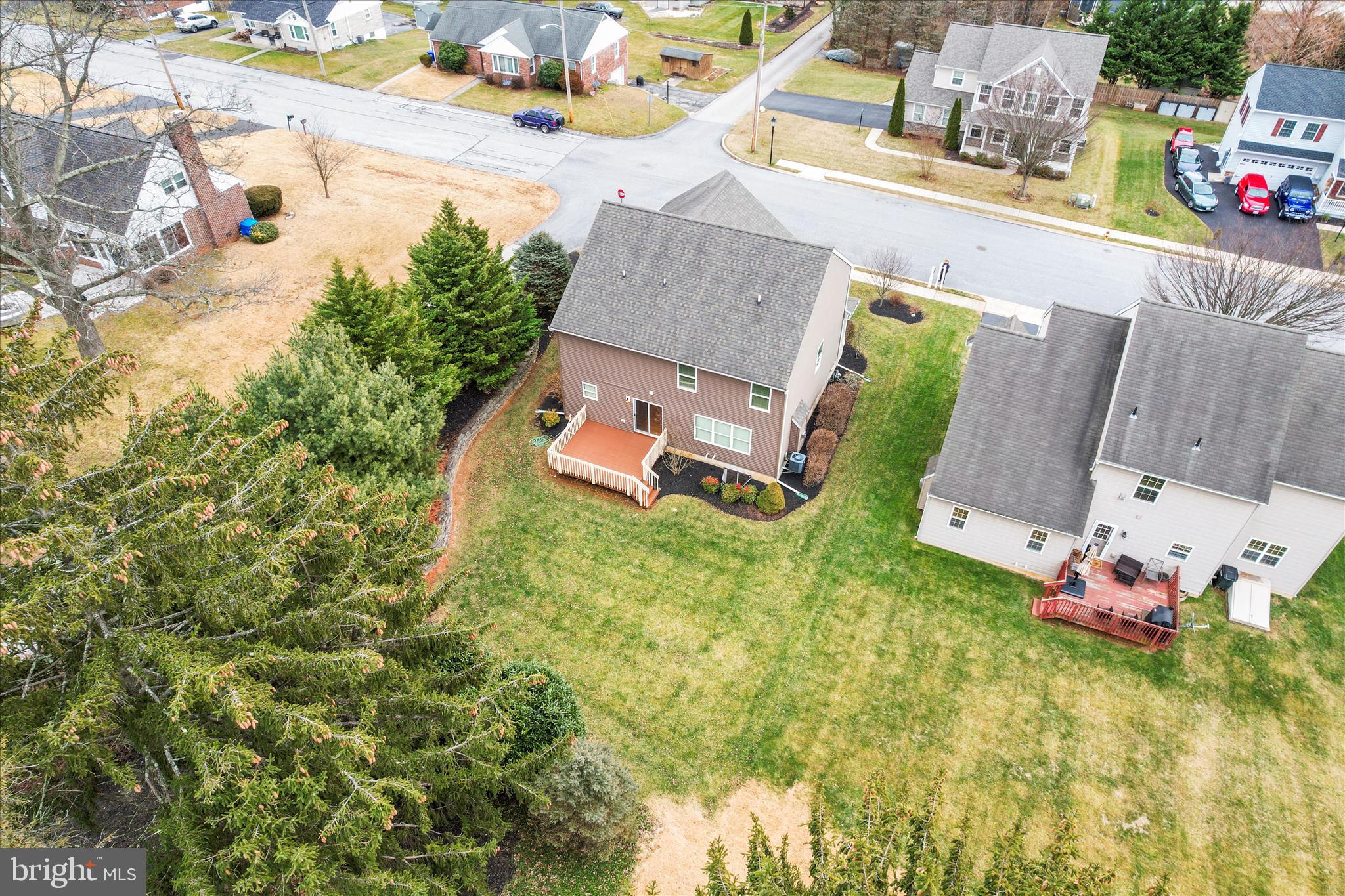 26 South 3rd Street New Freedom, PA 17349 - Photo 59 of 64 an aerial view of a house with garden space and a car parked