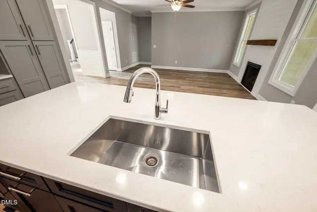 a close view of sink and tap