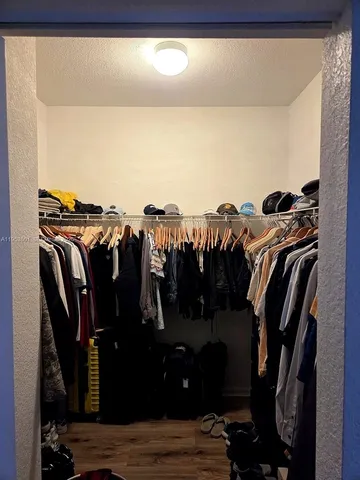 a close view of walk in closet