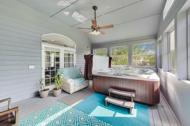 a living room with furniture and window