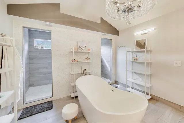 a bathroom with a shower