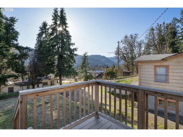 a view of wooden door