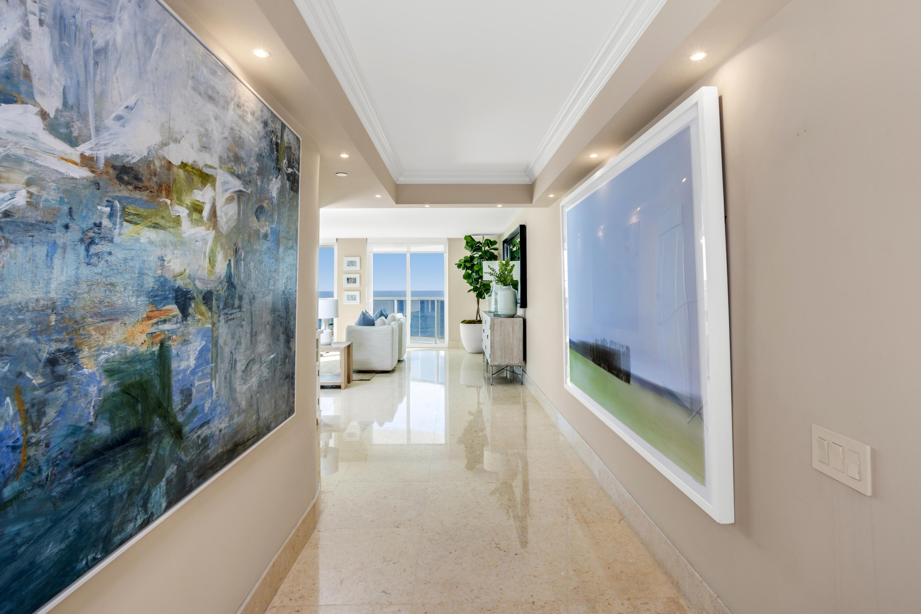350 South Ocean Boulevard, Unit 4D Boca Raton, FL 33432 - Photo 3 of 34 FOYER TO LIVING ROOM