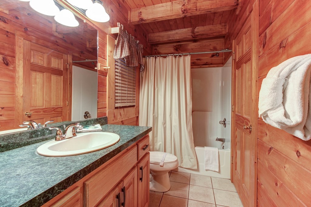 2010 Goose Gap Road Sevierville, TN 37876 - Photo 19 of 33 a bathroom with a granite countertop sink toilet and shower