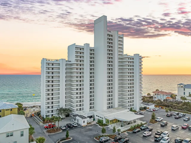 a view of a city and ocean view