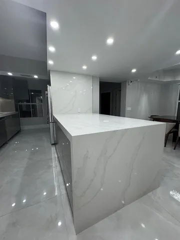 a living room with a large window