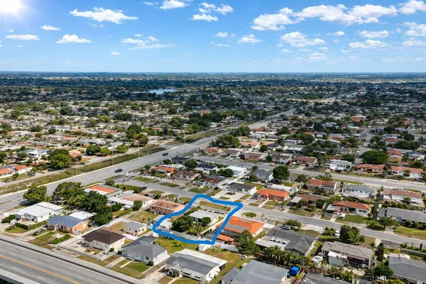 an aerial view of a city