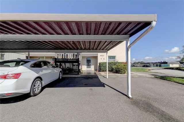 a view of a wooden door
