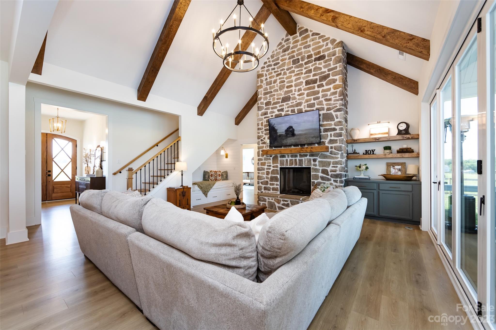 4316 Nesbit Road Monroe, NC 28112 - Photo 6 of 47 a living room with fireplace furniture and a wooden floor