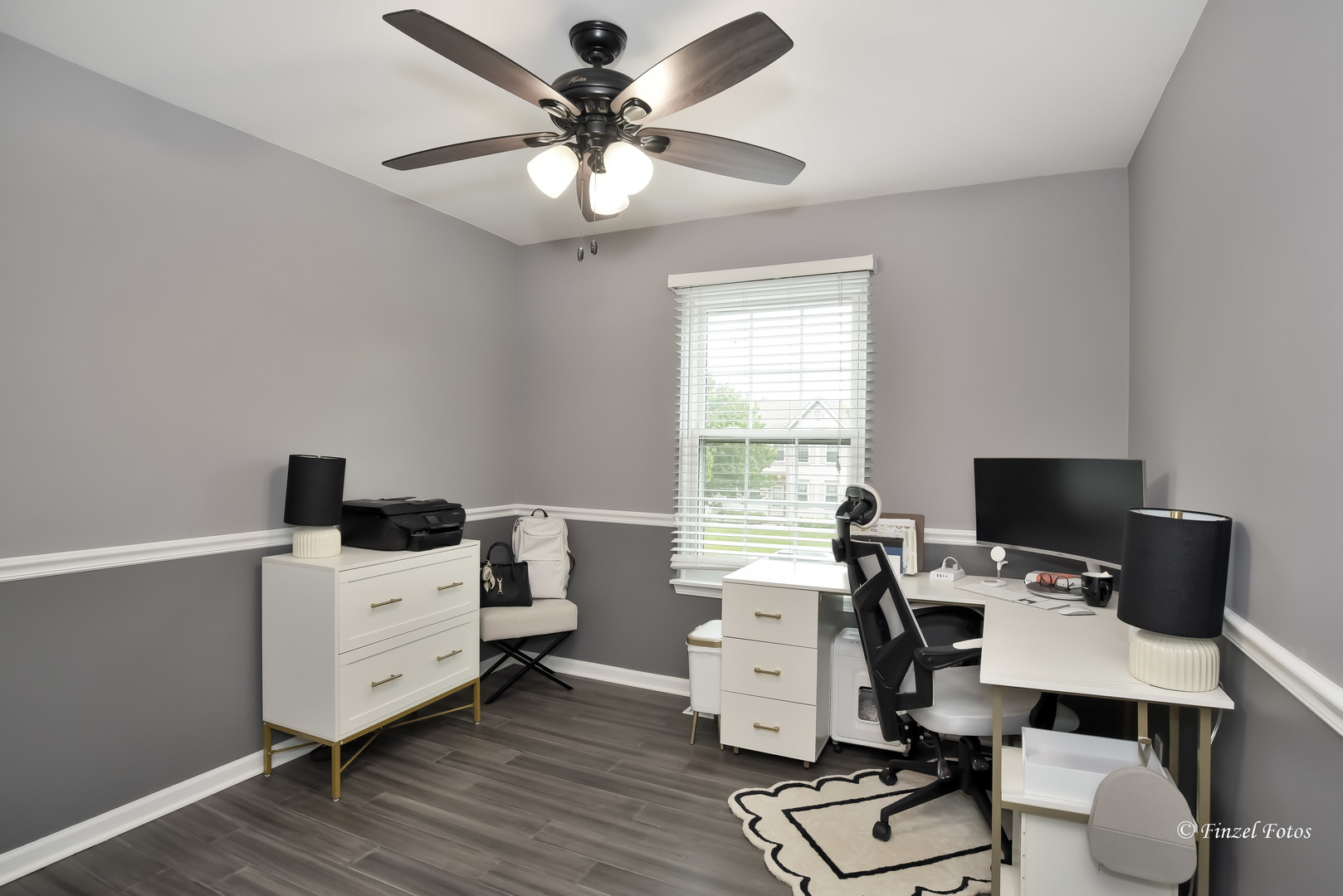 2012 Spring Creek Lane McHenry, IL 60050 - Photo 18 of 23 a view of workspace with wooden floor windows