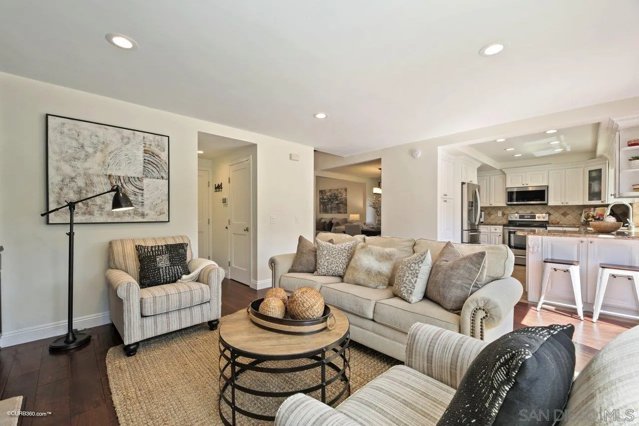 1540 Avenida De Las Lilas Encinitas, CA 92024 - Photo 14 of 39 a living room with furniture and a view of kitchen