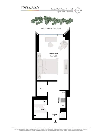 $995,000 | 1 Central Park West, Unit 304 | Upper West Side