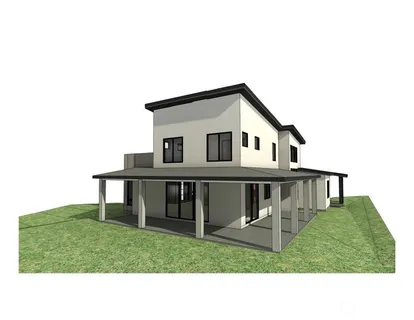 a house view with a garden space