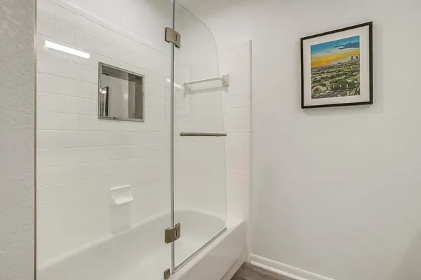 a bathroom with a shower