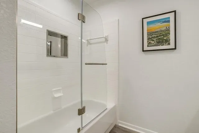 a bathroom with a shower