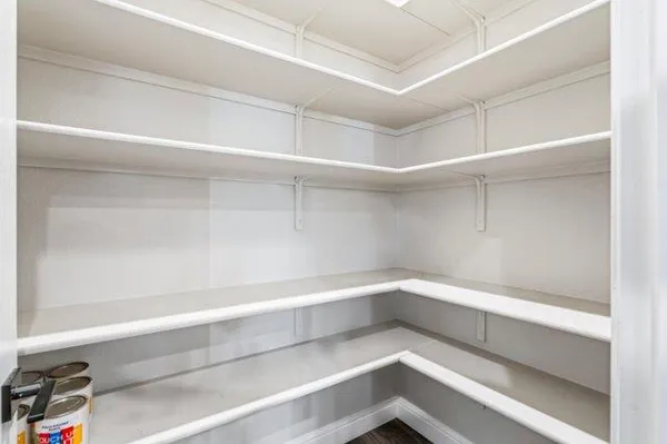 a view of an empty walk in closet