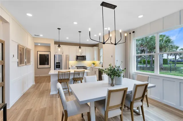 a view of a dining room and livingroom view