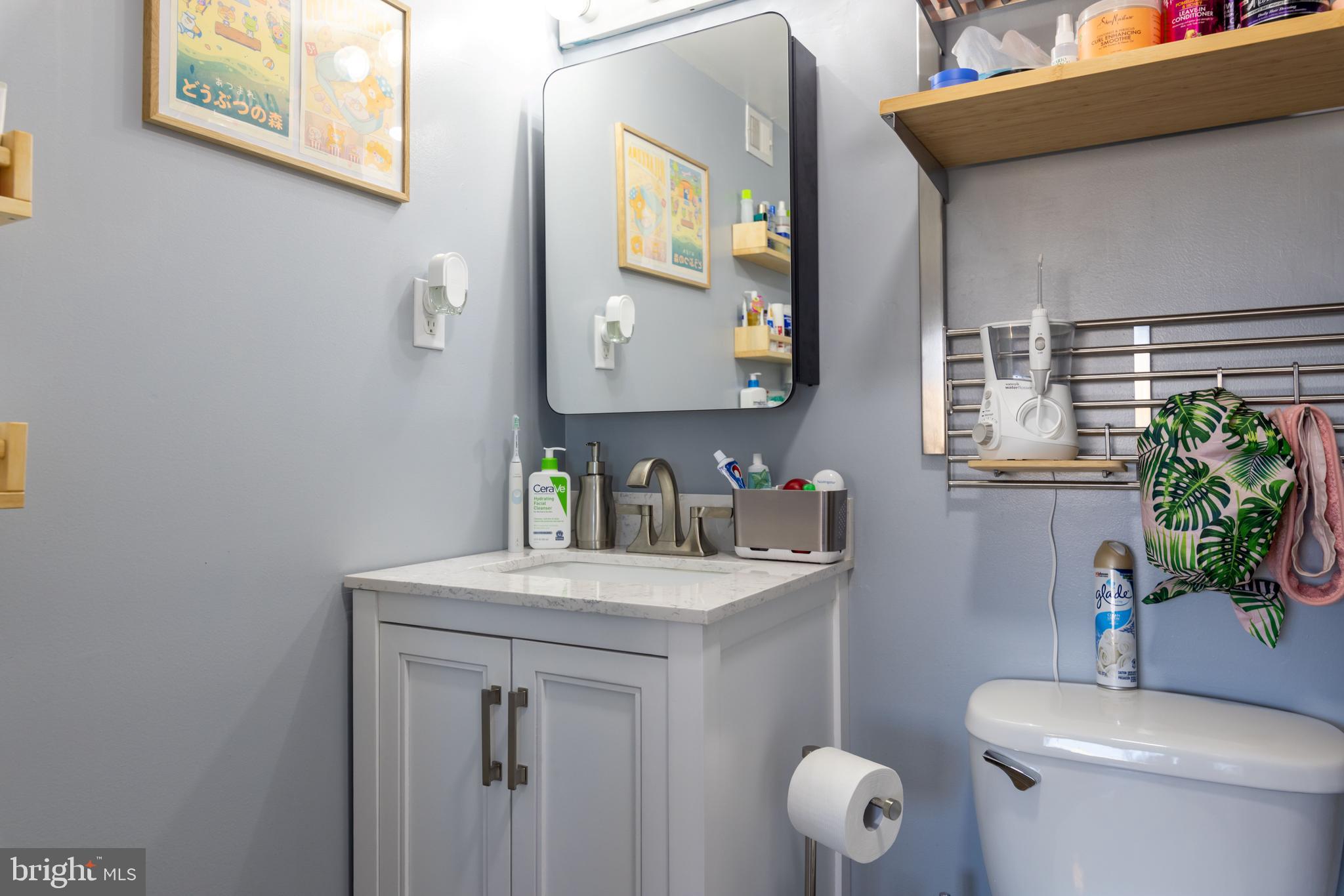 8830 Piney Branch Road, Unit 1207 Silver Spring, MD 20903 - Photo 24 of 38 a bathroom with a toilet sink and mirror
