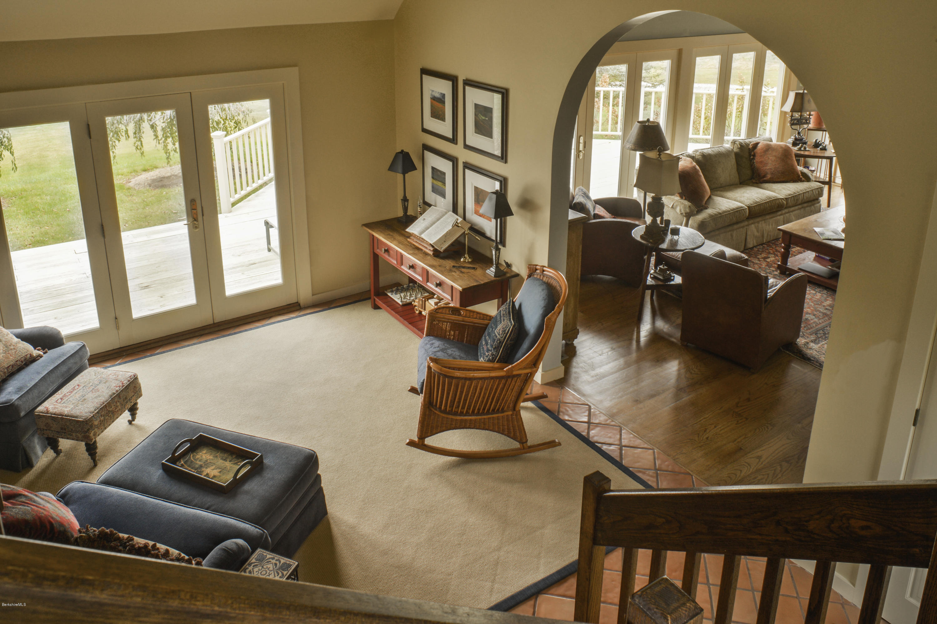 22 Tyringham Road Monterey, MA 01245 - Photo 13 of 24 a living room with furniture and a floor to ceiling window