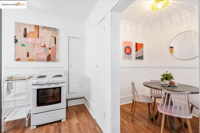 a workspace with furniture and wooden floor