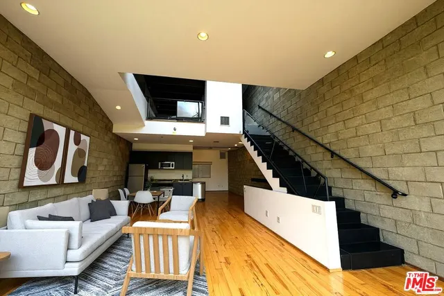 a outdoor space with seating area