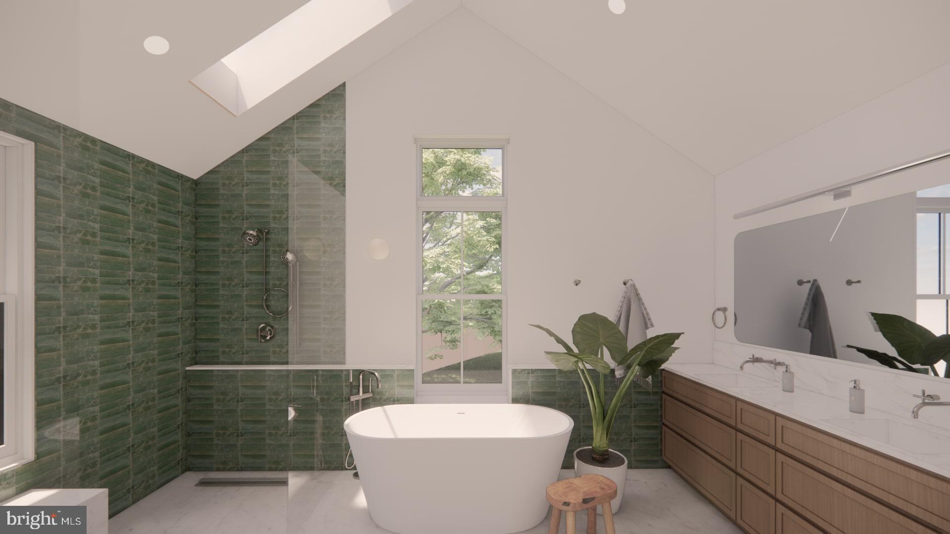 410 Sandy Bank Road Media, PA 19063 - Photo 26 of 32 a bathroom with a granite countertop toilet a sink and a bathtub
