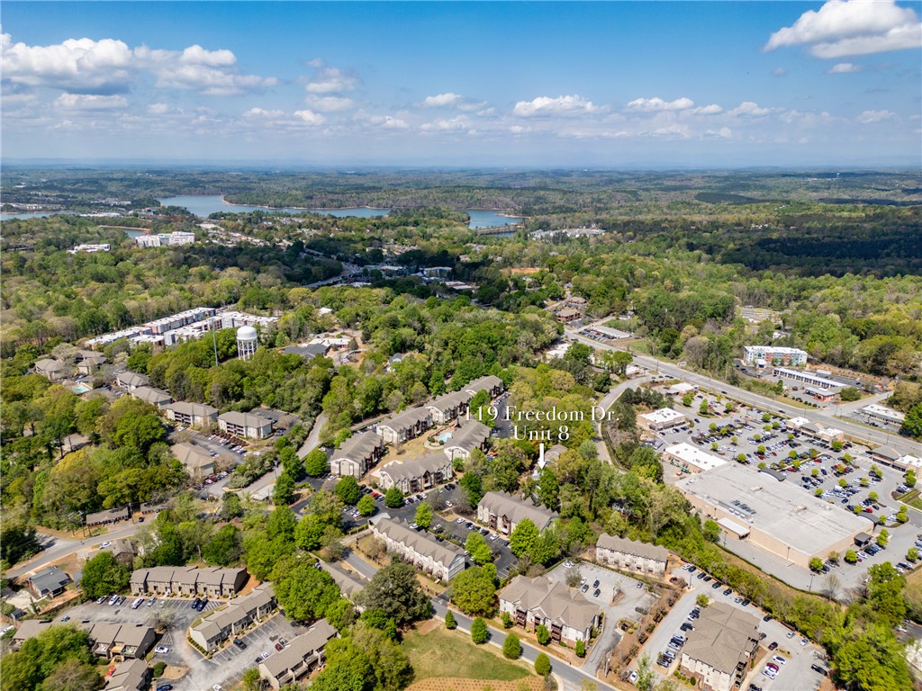 119 Freedom Drive, Unit 8 Clemson, SC 29631 - Photo 37 of 39 This elevated view captures the expansive landscape surrounding a vibrant residential community.