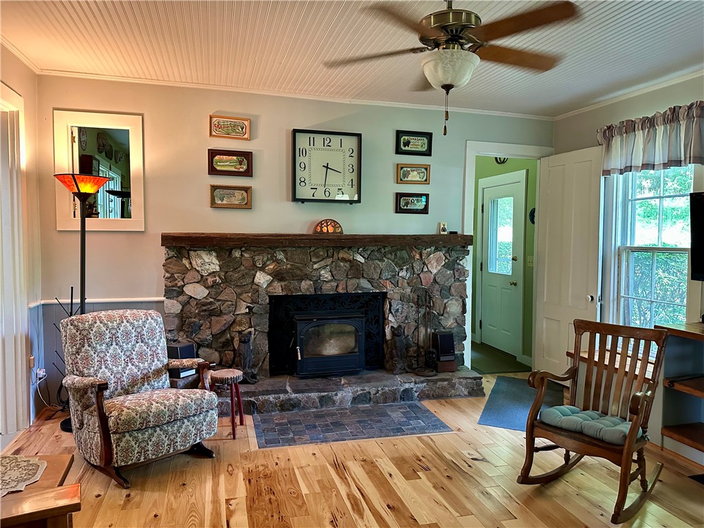 5663 Canadice Lake Road Canadice, NY 14560 - Photo 17 of 46 Stone Fireplace