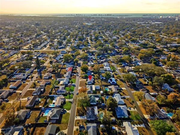 an aerial view of multiple house