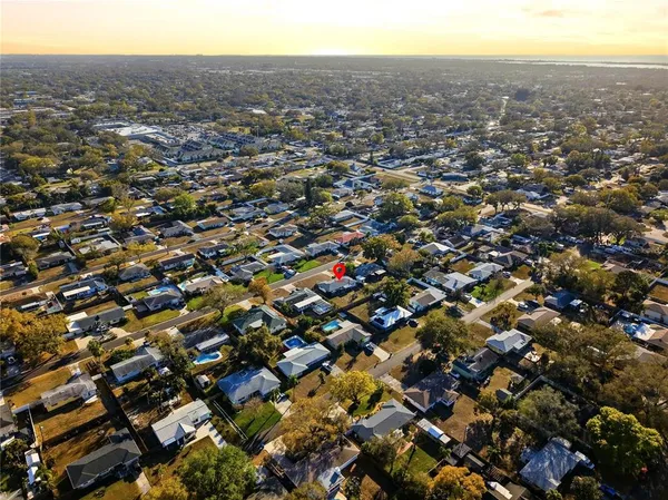 an aerial view of multiple house