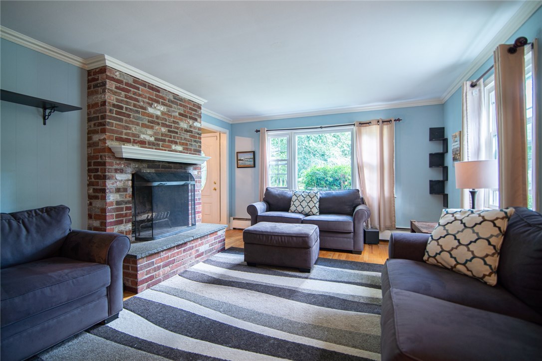 420 Sowams Road Barrington, RI 02806 - Photo 13 of 37 Living room with fireplace