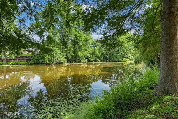 a view of lake with green space