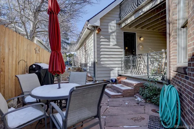a view of a outdoor seating area