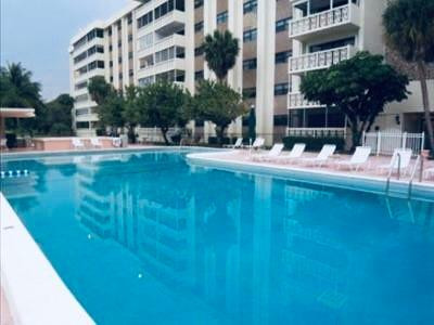 800 Northeast 195th Street, Unit 307 Miami, FL 33179 - Photo 60 of 63 a view of swimming pool with outdoor seating and plants