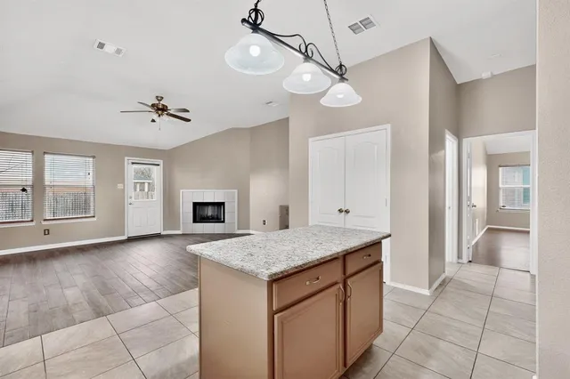 a view interior of a house and kitchen view