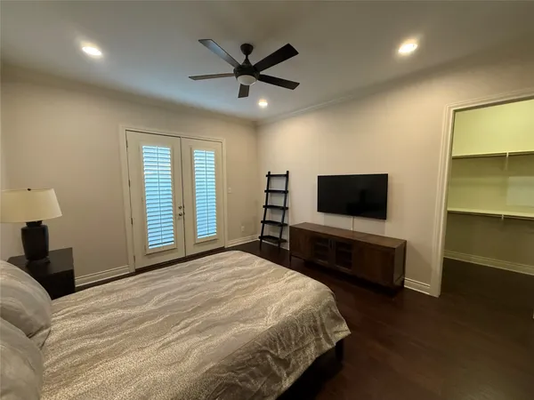 an empty room with closet