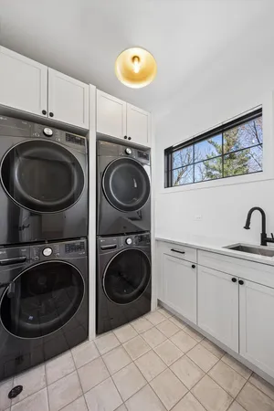 a view of a washer and dryer in a room