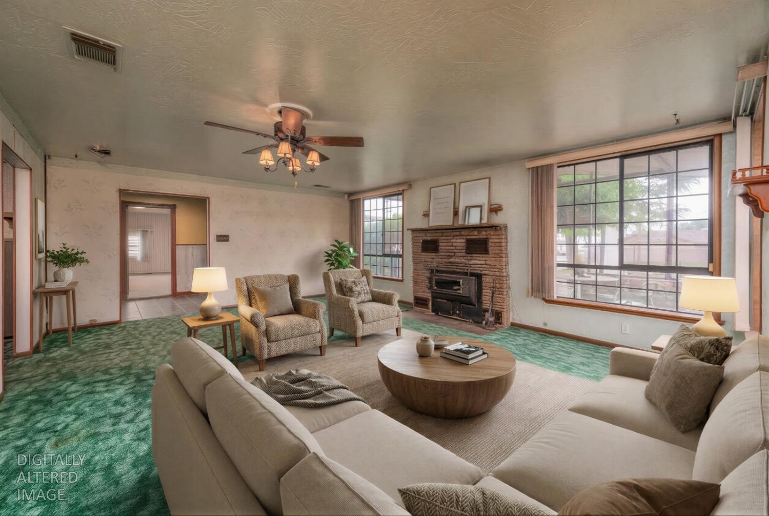 13230 4th Street Hickman, CA 95323 - Photo 27 of 54 a living room with furniture fireplace and a large window