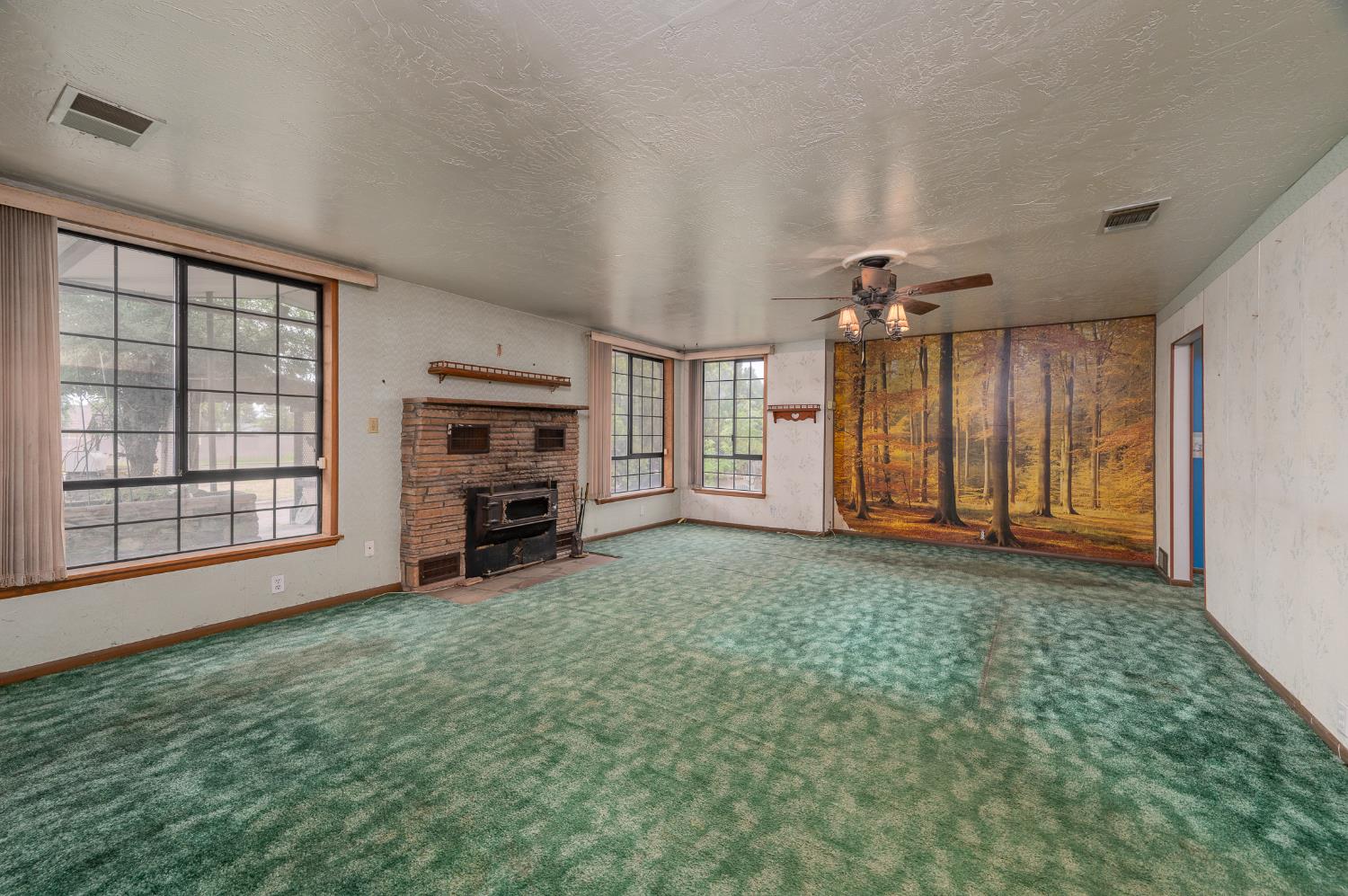 13230 4th Street Hickman, CA 95323 - Photo 39 of 54 an empty room with windows closet and fireplace