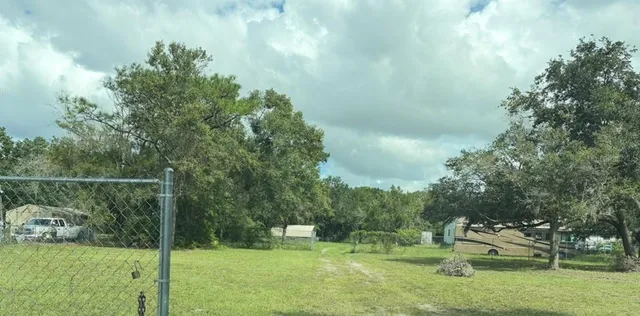 a garden view with a sitting space
