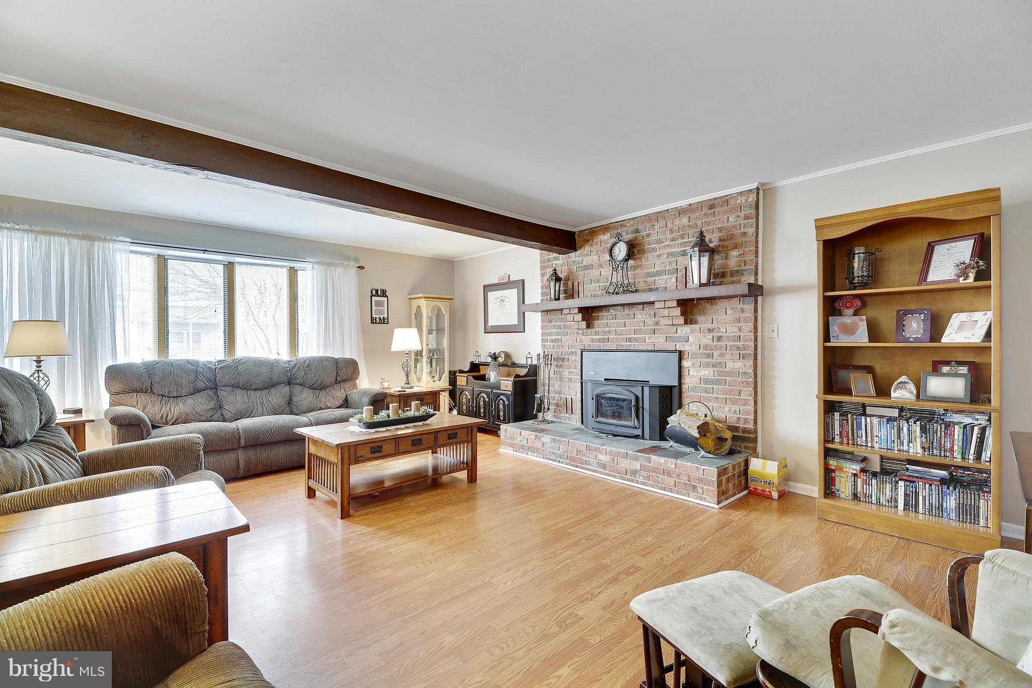 203 Dale Road Pasadena, MD 21122 - Photo 7 of 30 Living Room with Wood Burning Fireplace