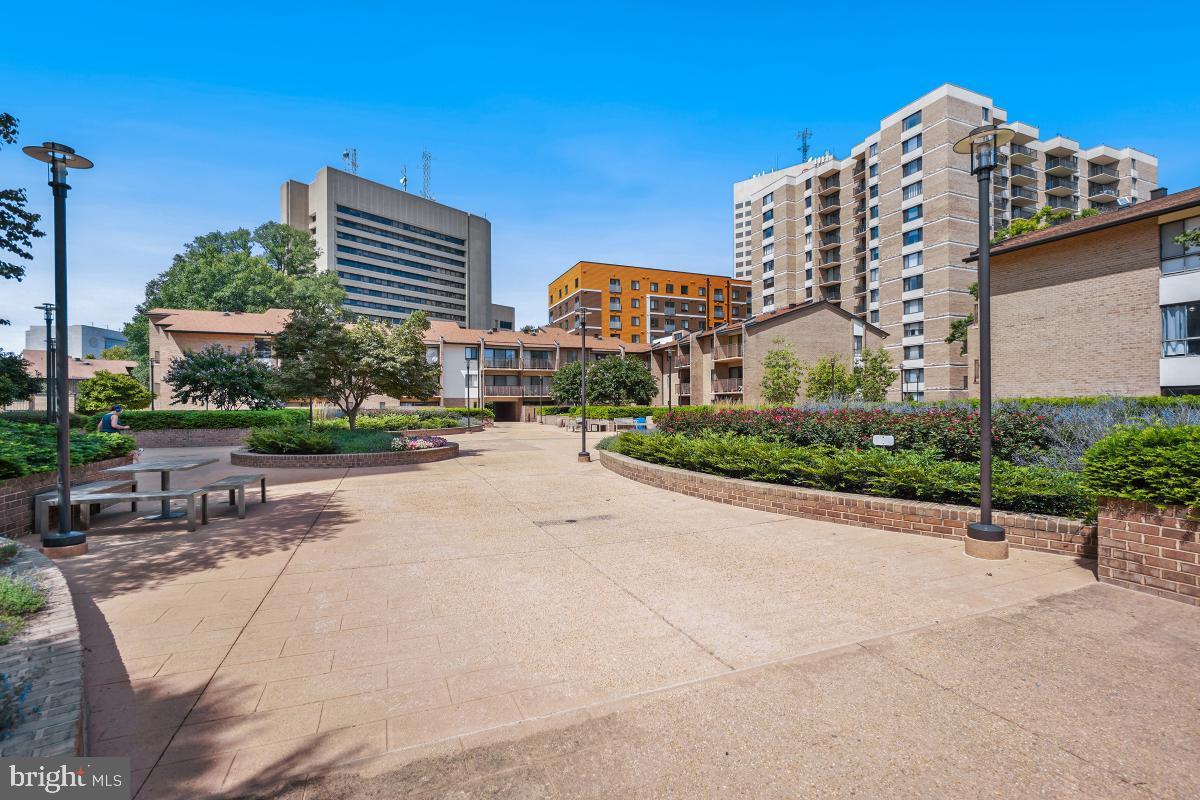 4 Monroe Street, Unit 802 Rockville, MD 20850 - Photo 24 of 44 a front view of a building with garden and street view
