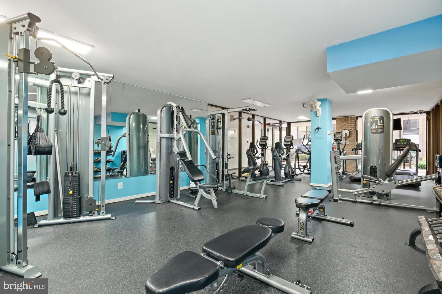 4 Monroe Street, Unit 802 Rockville, MD 20850 - Photo 29 of 44 a view of a room with gym equipment
