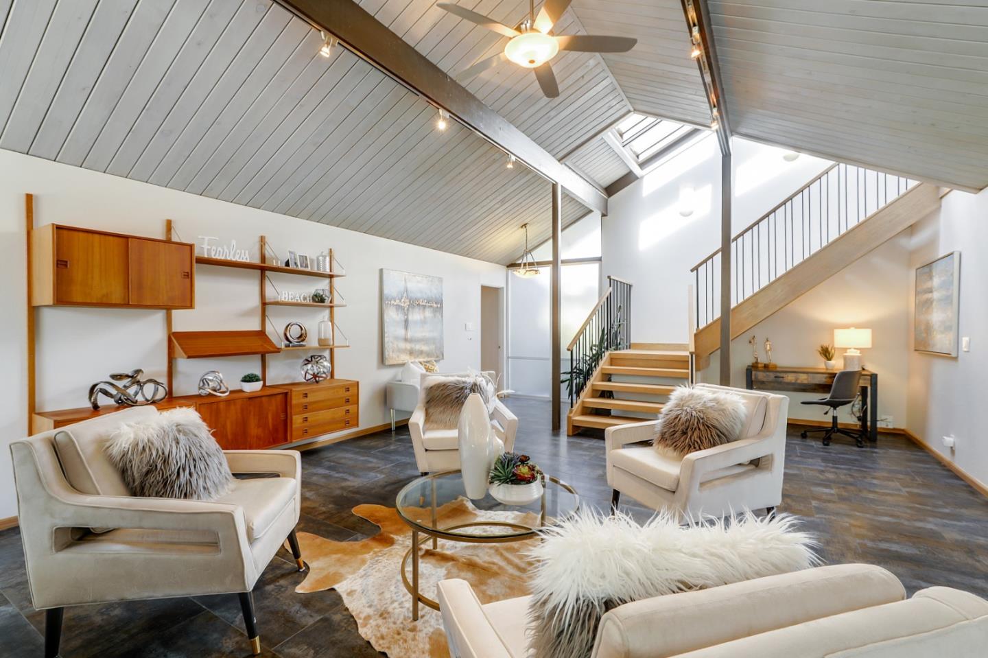1614 Clay Drive Los Altos, CA 94024 - Photo 2 of 43 a living room with furniture and a chandelier