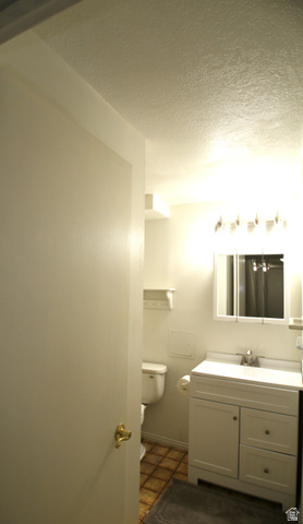 1612 East 450 South Springville, UT 84663 - Photo 42 of 48 Bathroom featuring a white vanity with integrated sink, chrome faucet, and cabinet storage
