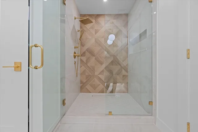 a bathroom with a shower