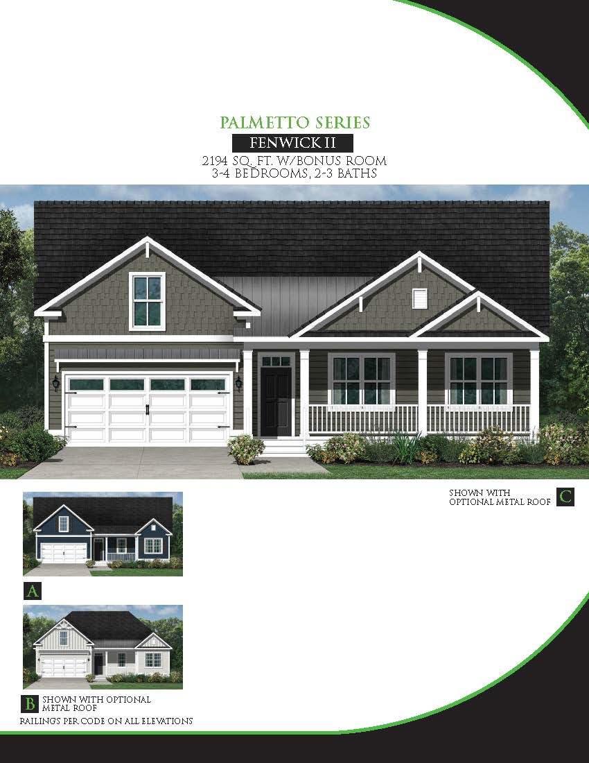 637 Black Pine Road Moncks Corner, SC 29461 - Photo 3 of 45 Fenwick II BONUS Sales Sheet Front