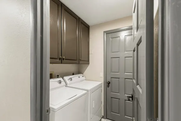 a room with dryer and washer