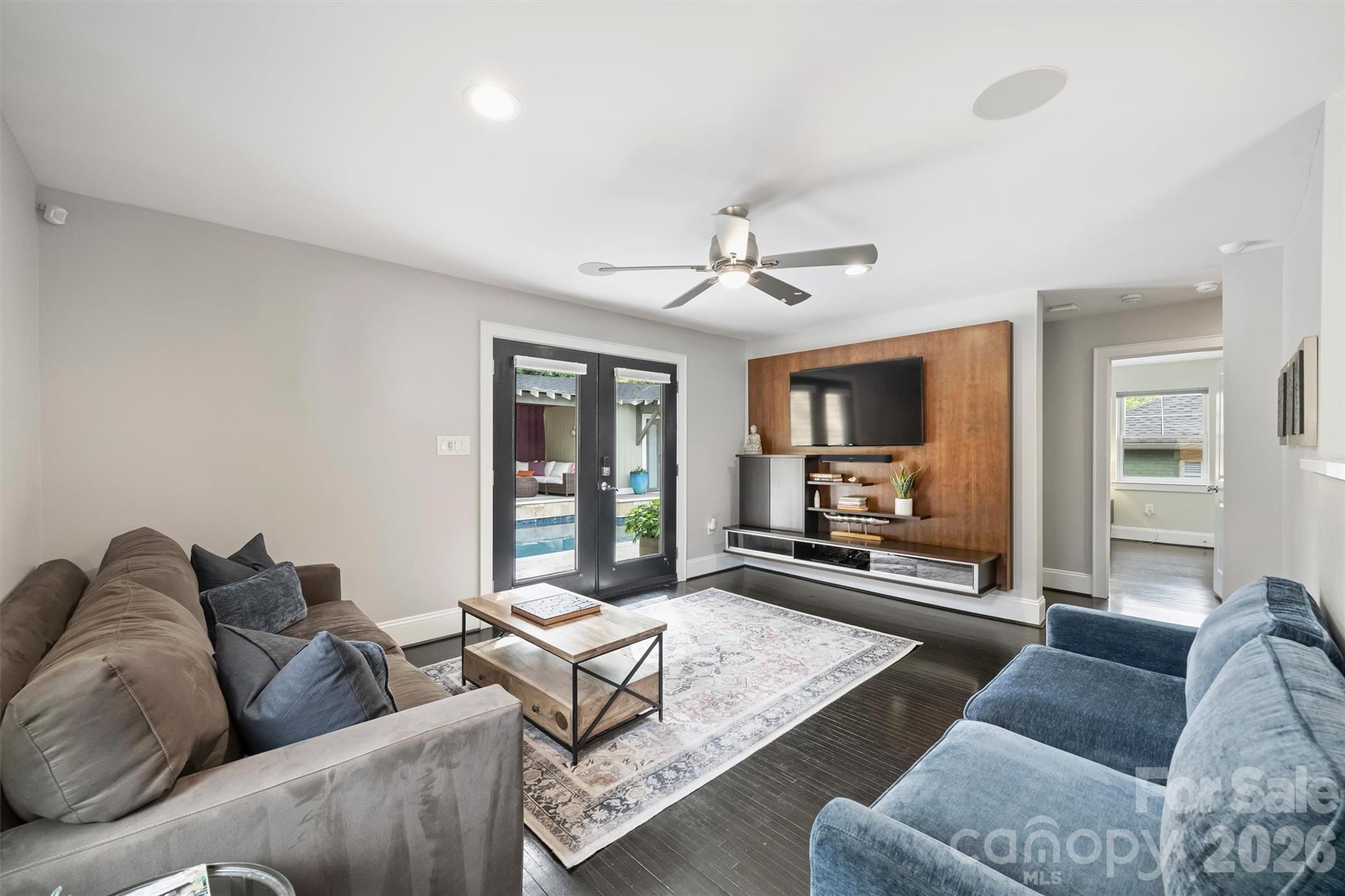 1734 Club Road Charlotte, NC 28205 - Photo 11 of 41 a living room with furniture and a flat screen tv