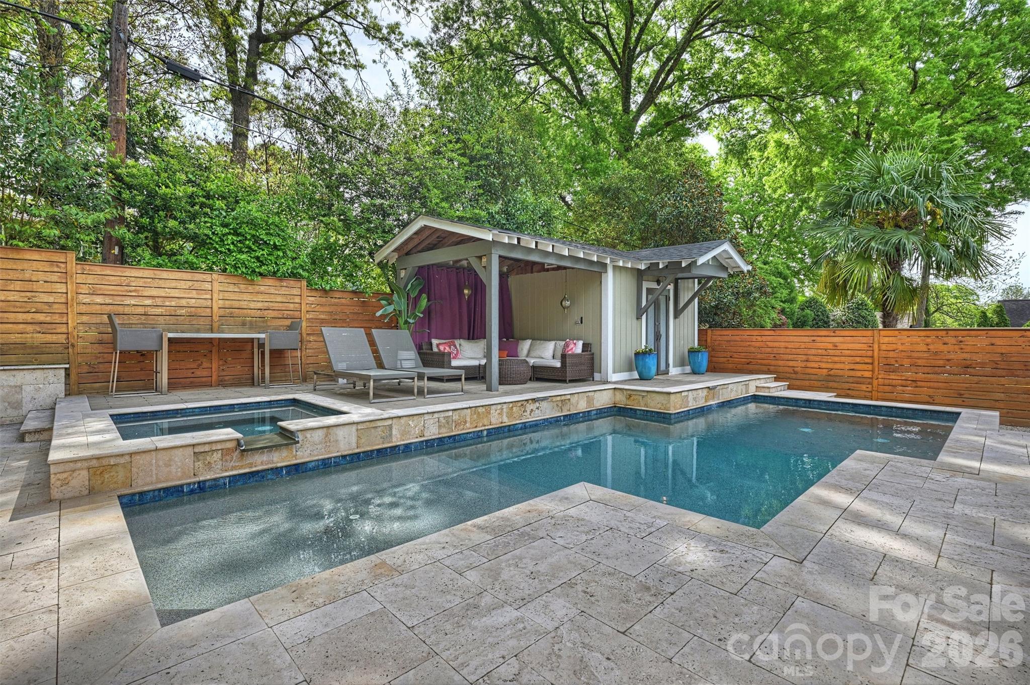 1734 Club Road Charlotte, NC 28205 - Photo 24 of 41 a view of a house with pool and chairs